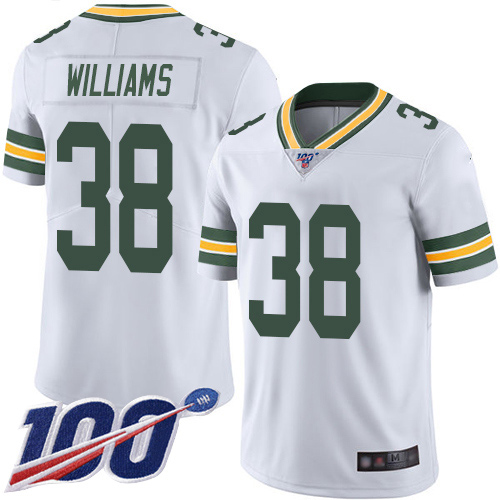 Green Bay Packers Limited White Men 38 Williams Tramon Road Jersey Nike NFL 100th Season Vapor Untouchable